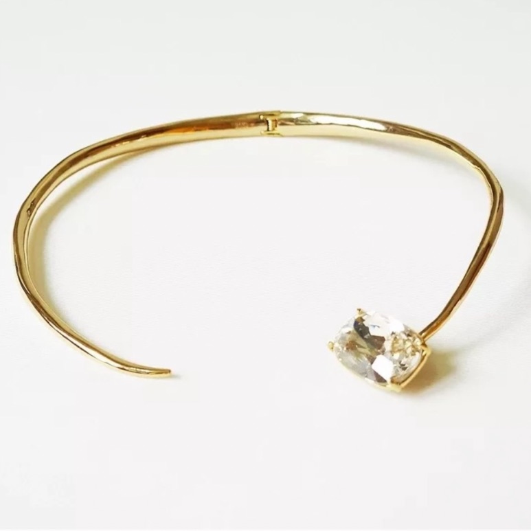 Alexis Bittar New Asymmetrical Archive Spike Collar Xl Cz Crystal Necklace
